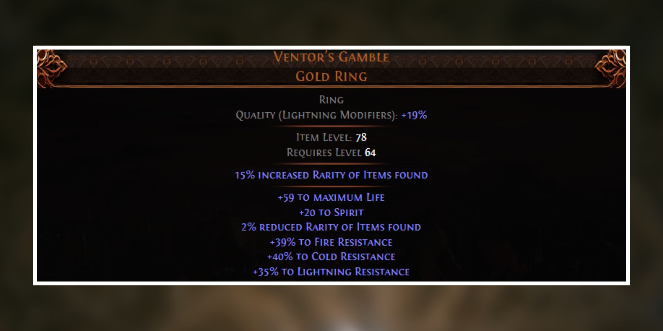 ventors gamble gold ring in path of exile 2