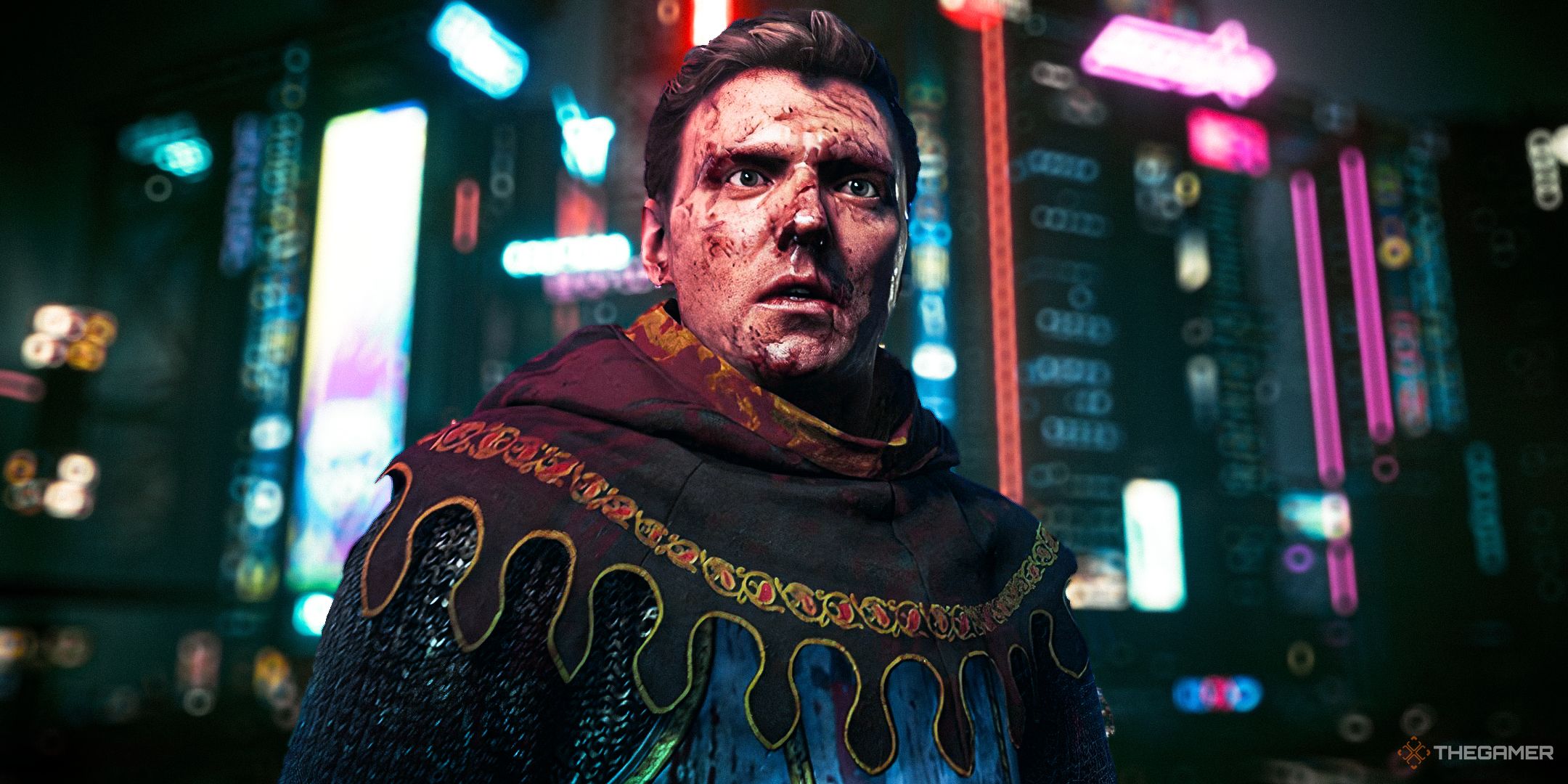 Henry from Kingdom Come: Deliverance 2 in Night City from Cyberpunk 2077.