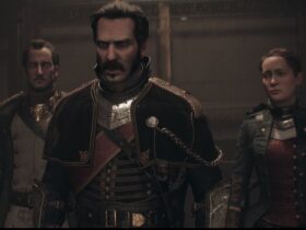 The Order: 1886 screenshot of Galahad standing with Igraine and Lafayette