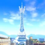 prisim tower standing tall and proud in the center of lumiose city