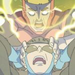 Invincible Season 3 key art of Powerplex electrocuting Mark in episode 6