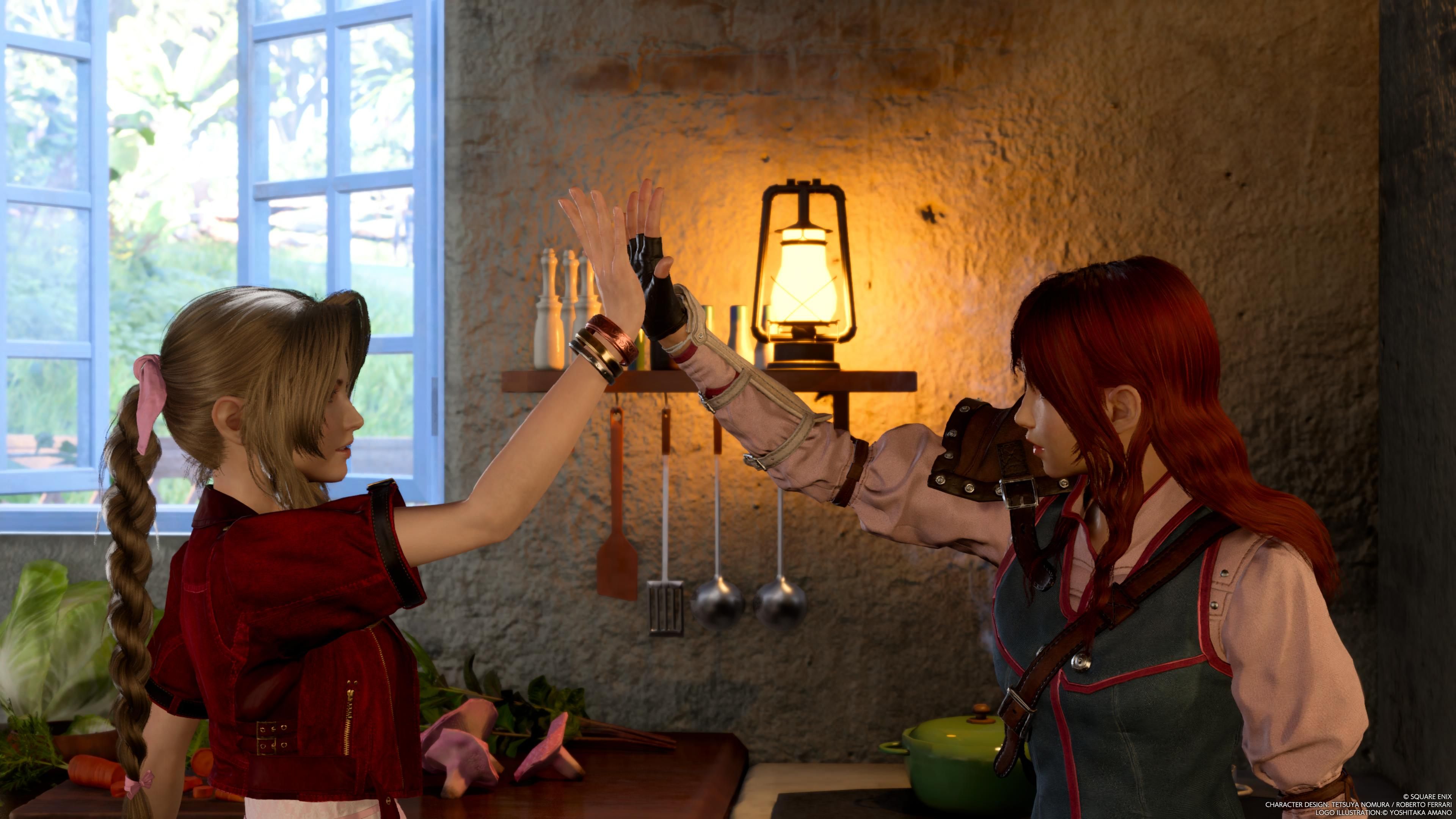 Cissnei high fiving Aerith-1