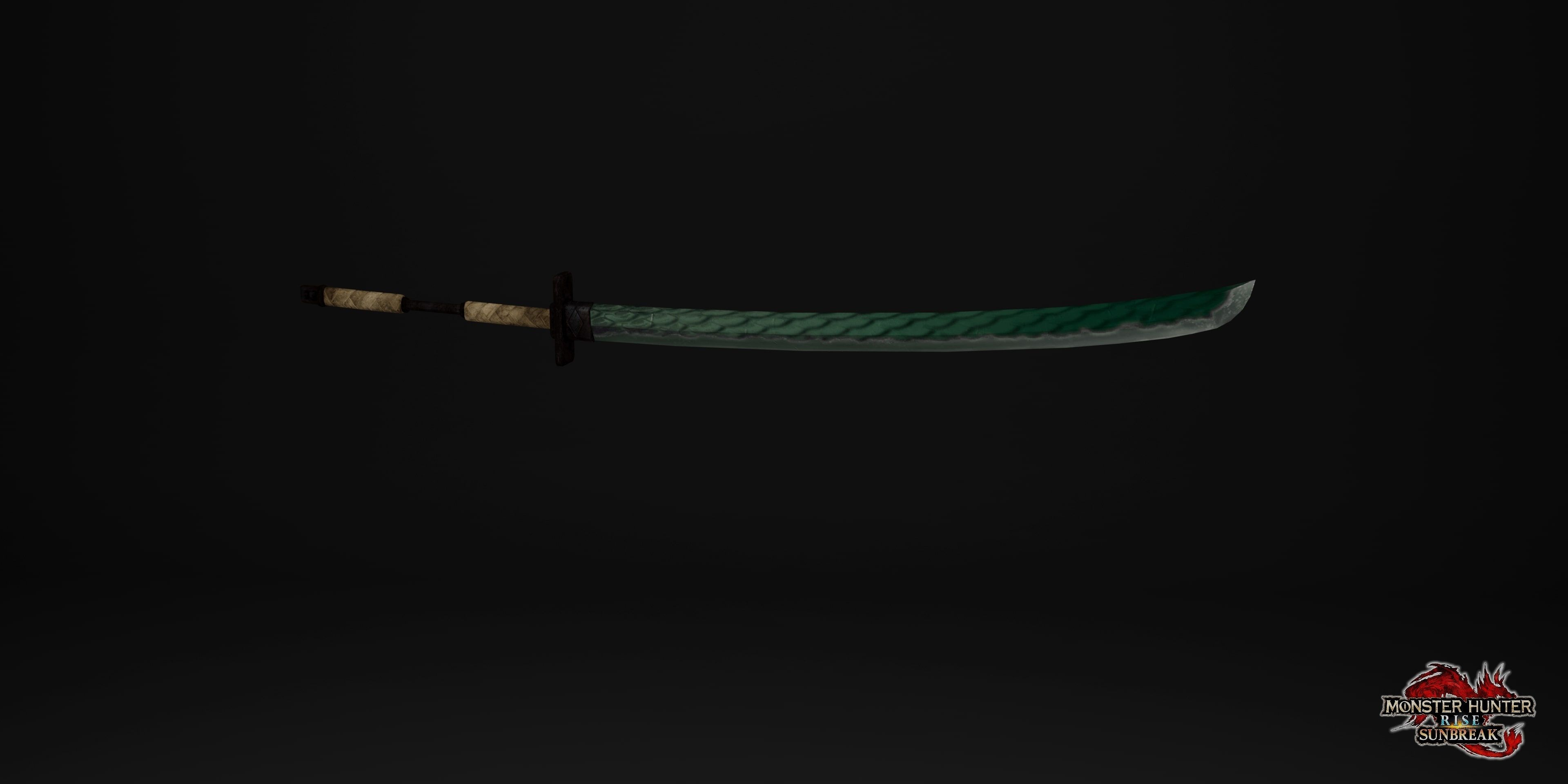 Monster Hunter Rise Sunbreak render of Defender Long Sword