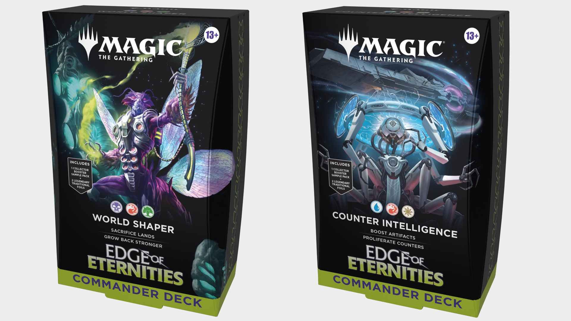 Edge of Eternities Commander boxes on a plain background