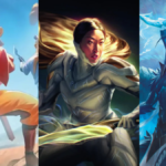 Aang from MTG Avatar The Last Airbender, Cosmogrand Zenith from MTG Edge of Eternities, and Ugin from MTG Tarkir: Dragonstorm