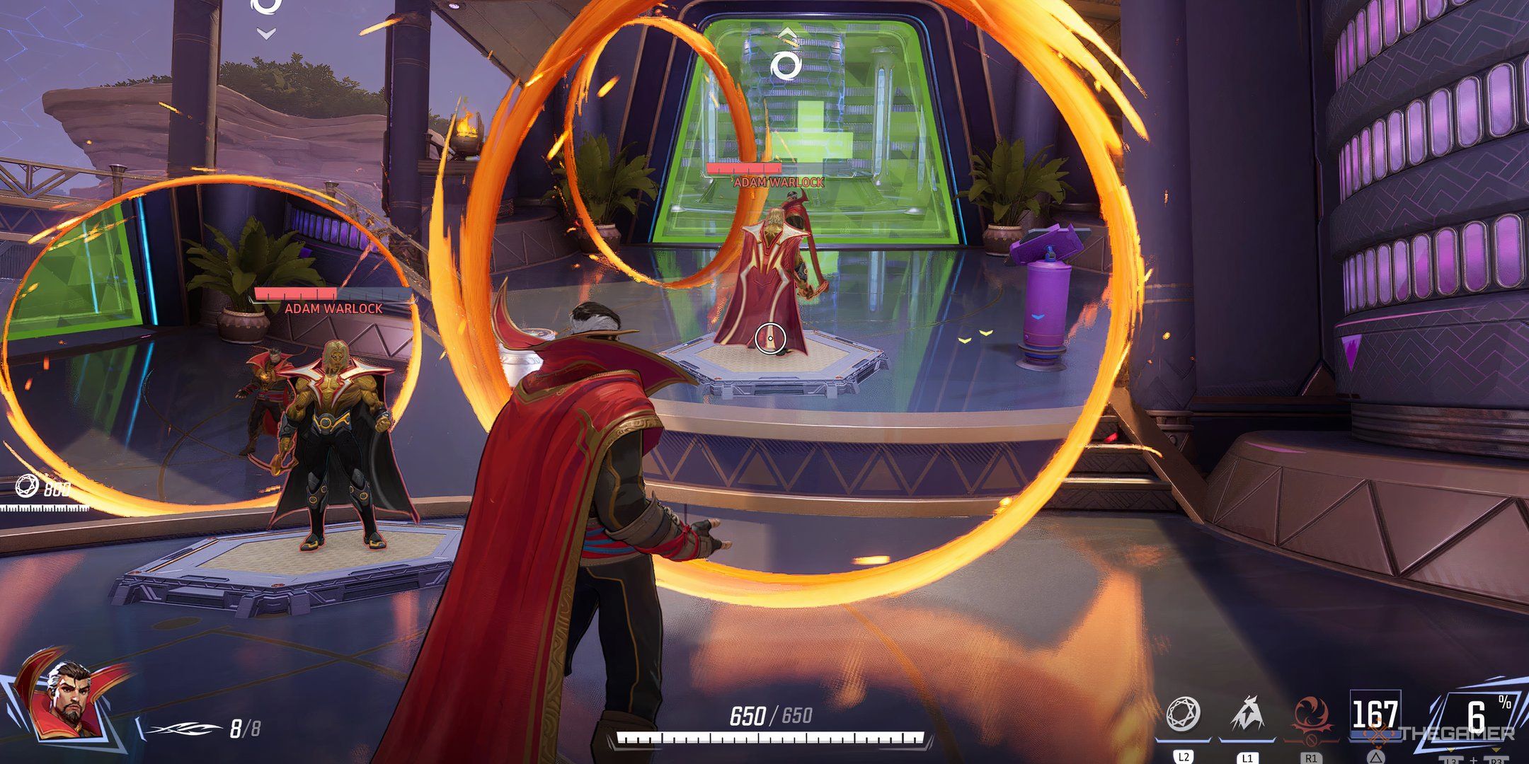 Doctor Strange open a portal around Adam Warlock in Marvel Rivals.