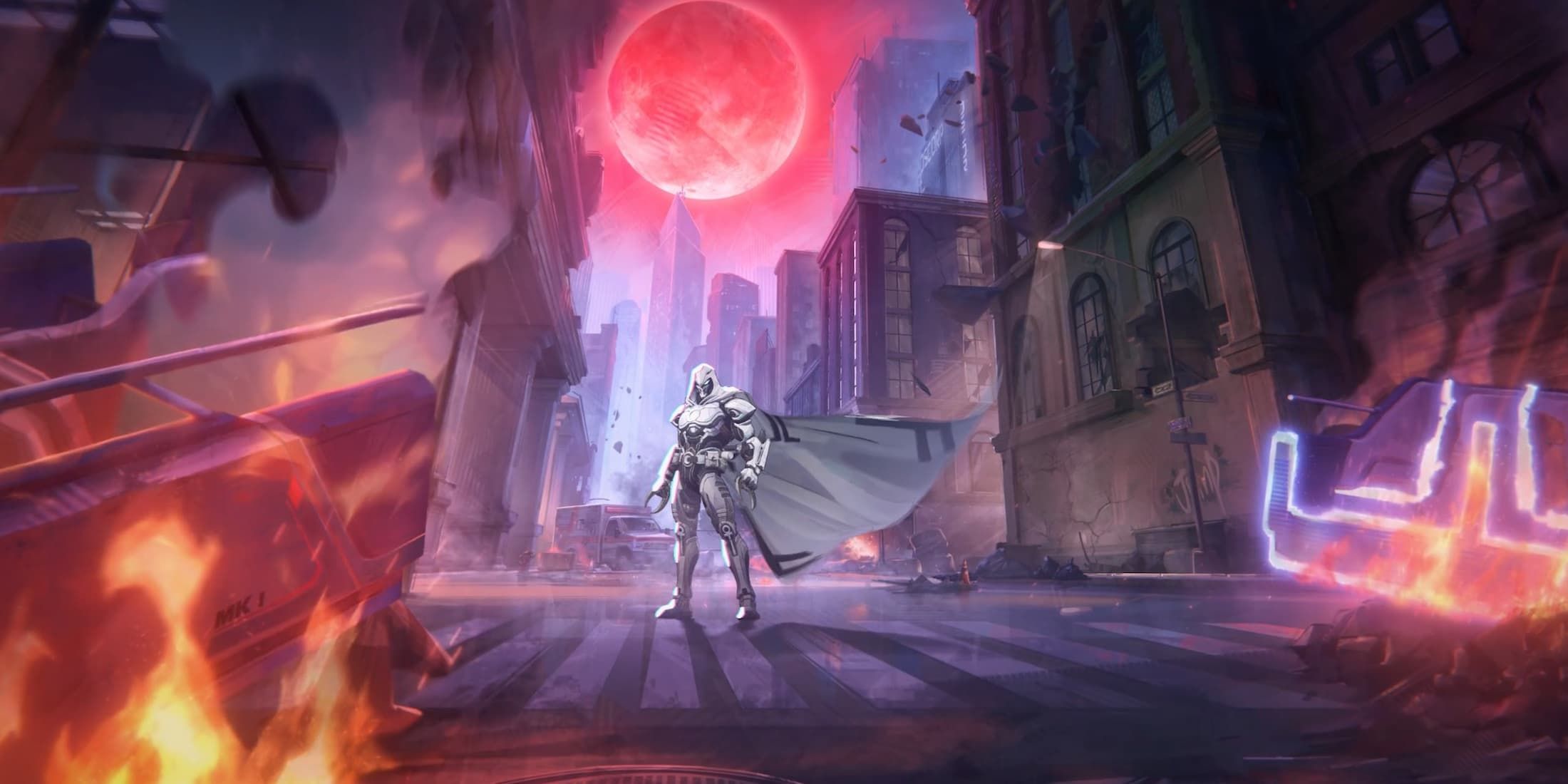 Moon Knight in the Midtown victory screen in Marvel Rivals