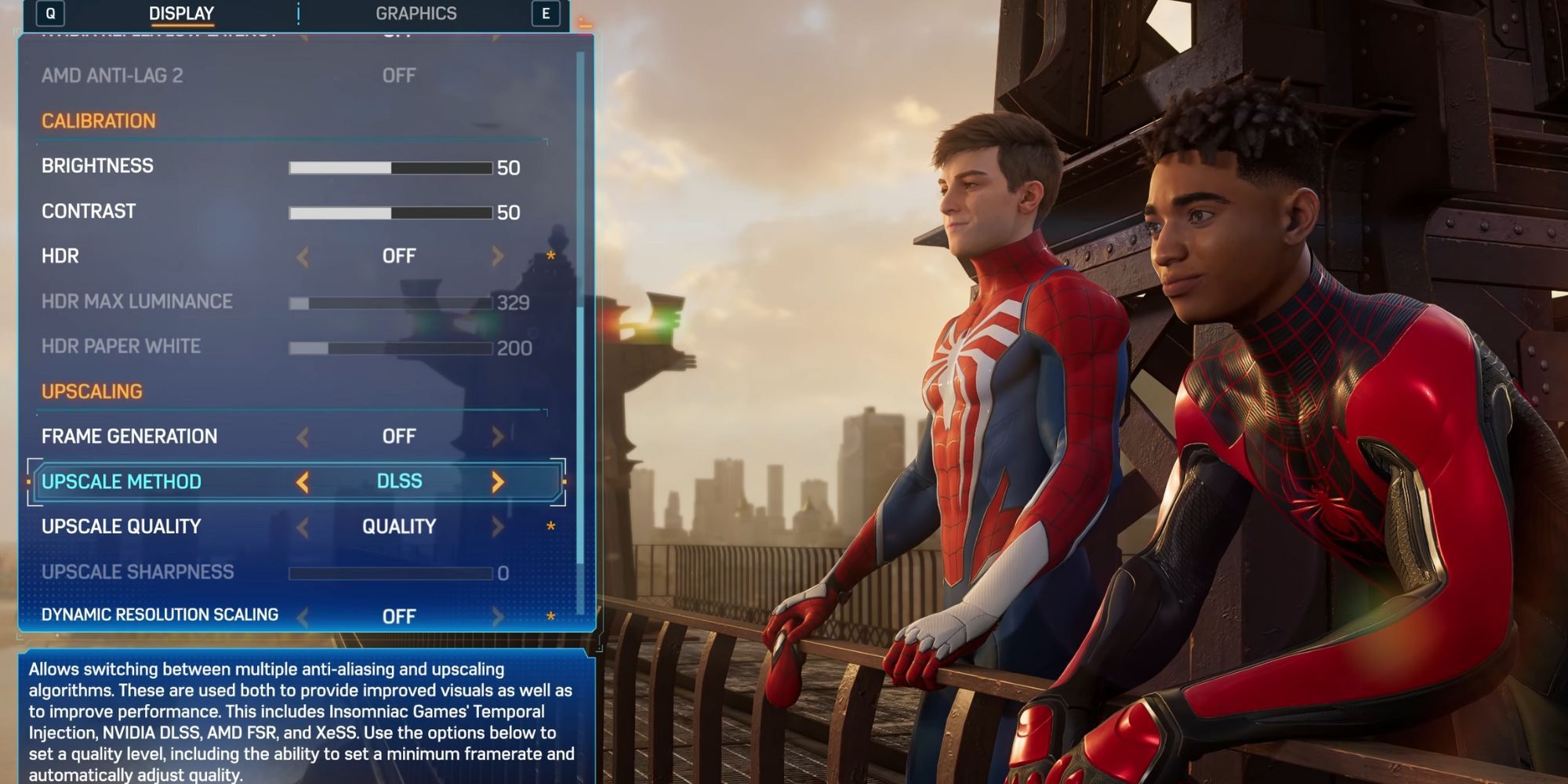 Marvel's Spider-Man 2 PC settings preview