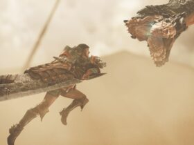 Monster Hunter Wilds greatsword swing at leviathan