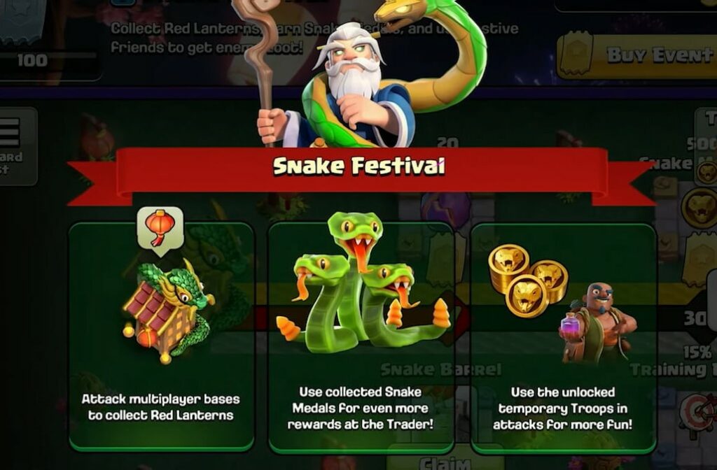 Clash of Clans Snake Festival Event overview