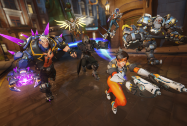 Tracer, Mercy, and other Overwatch 2 heroes charge into battle in a screenshot for Season 15.