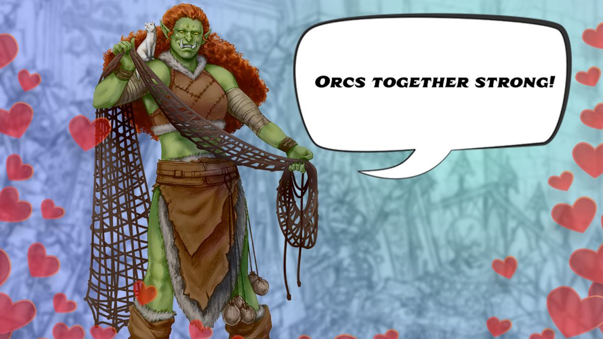 Pathfinder Valentines card for Orcs