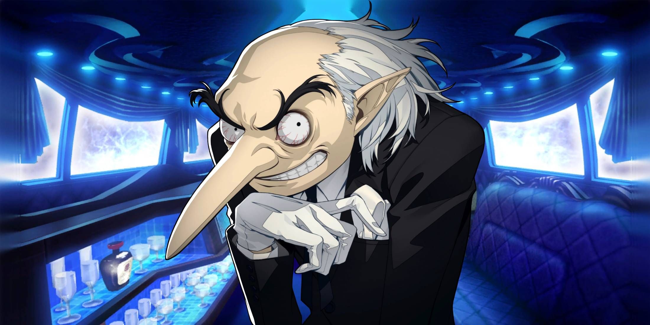 Igor from Persona 3 Reload over the Velvet Room from Persona 4