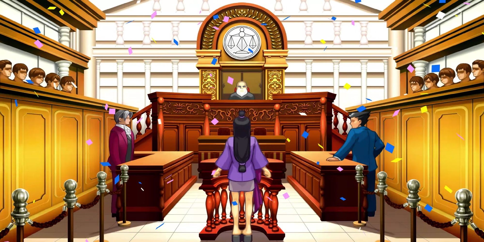 Phoenix Wright, Miles Edgeworth, and Maya Fey From Phoenix Wright Ace Attorney.