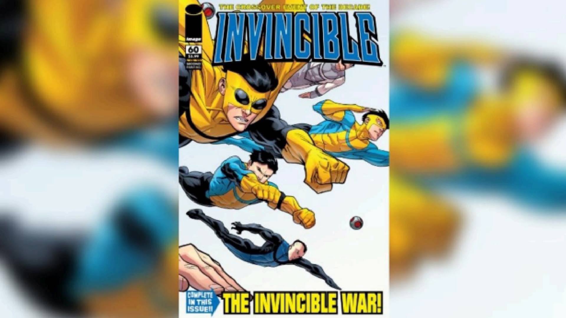 The cover of Invincible issue #60 showing the Invincible War arc