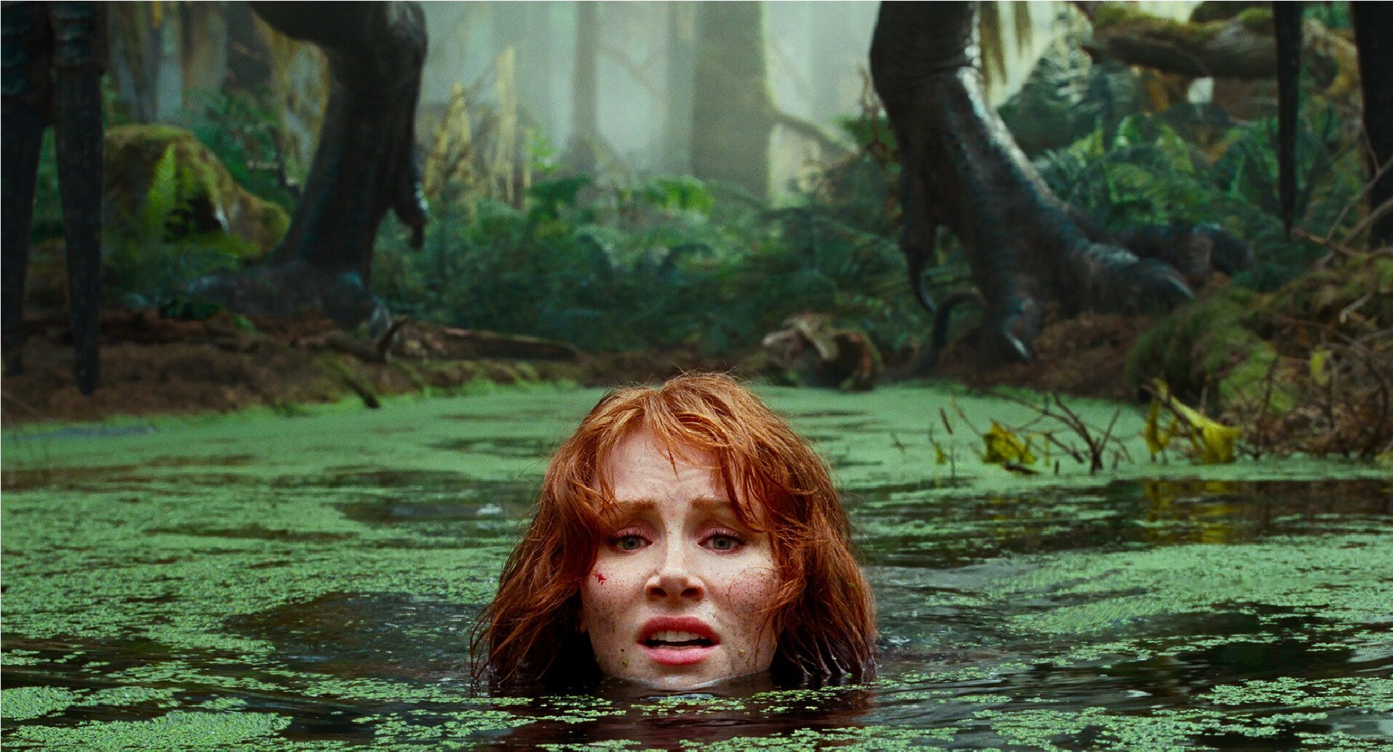 Bryce Dallas Howard in a swamp in Jurassic World Dominion