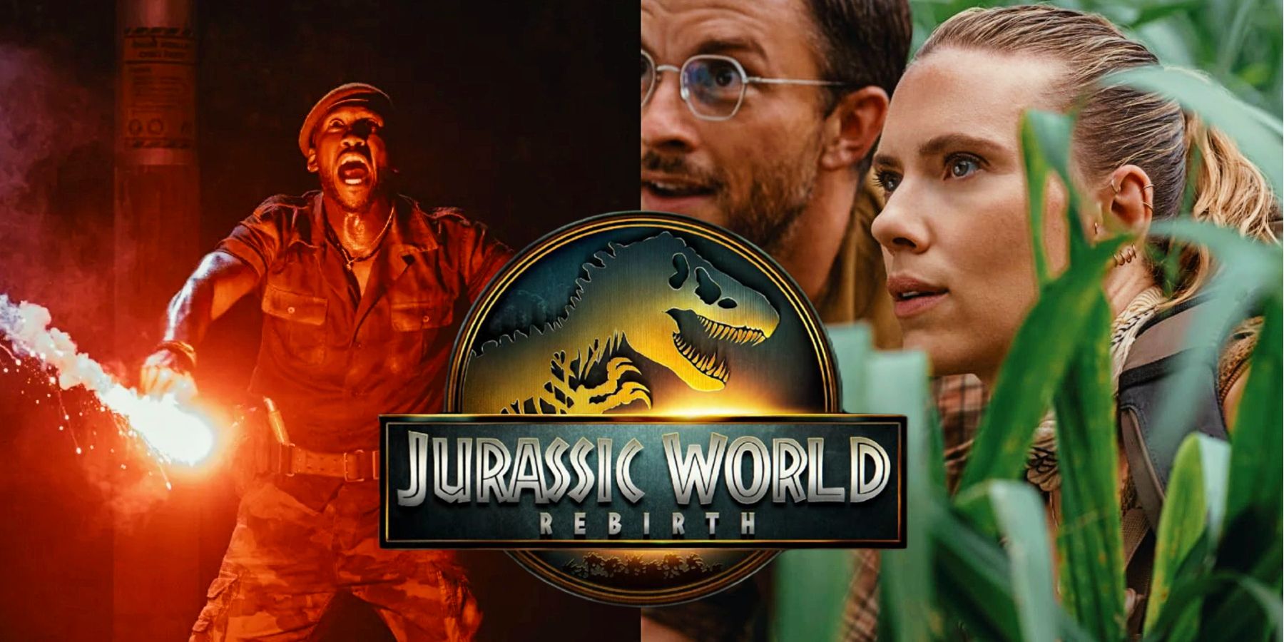 jurassic world rebirth logo, mahershala ali, scarlett johansson