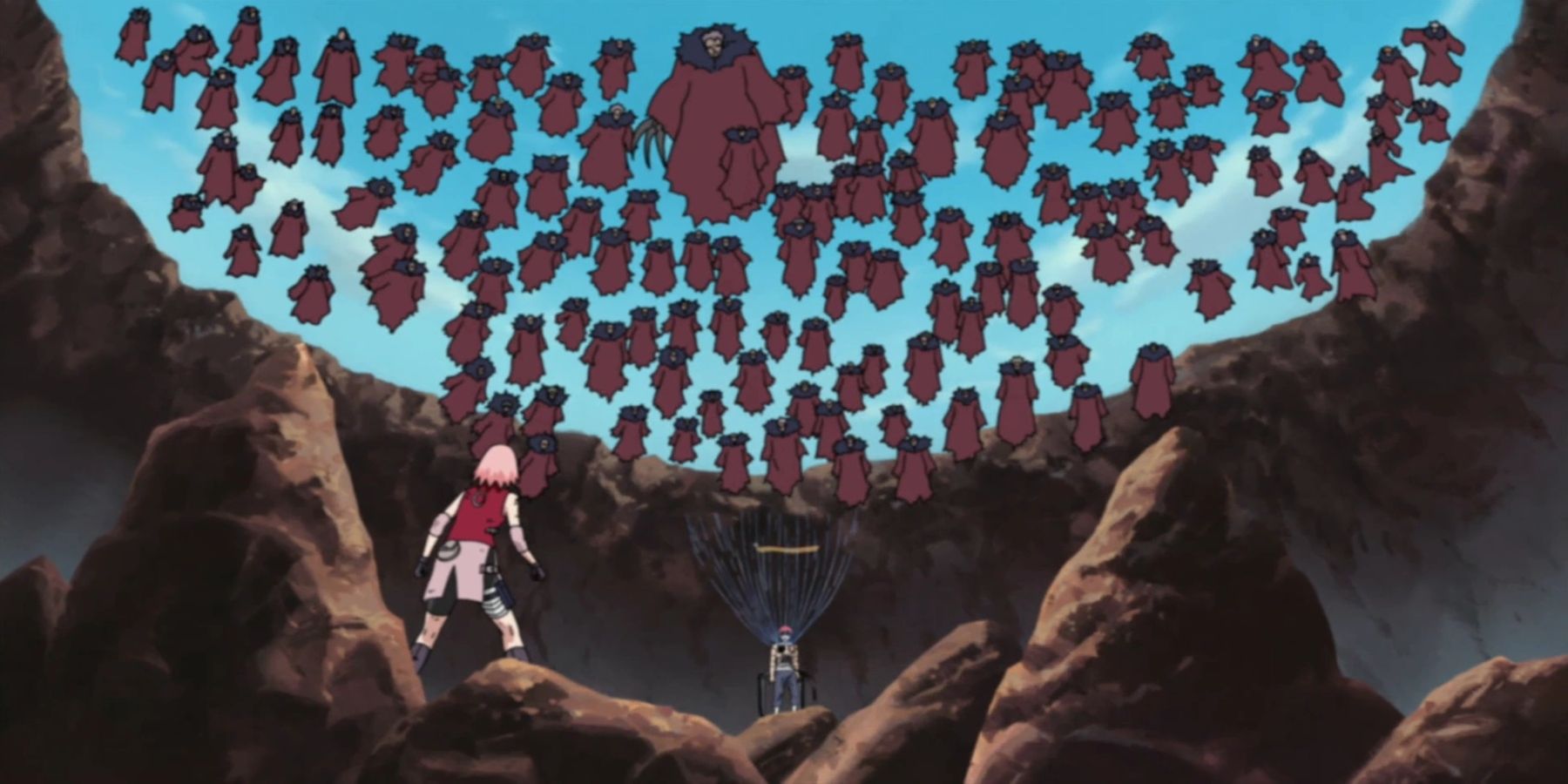 Sasori Using 100 Puppets against Sakura and Chiyo in Naruto: Shippuden.