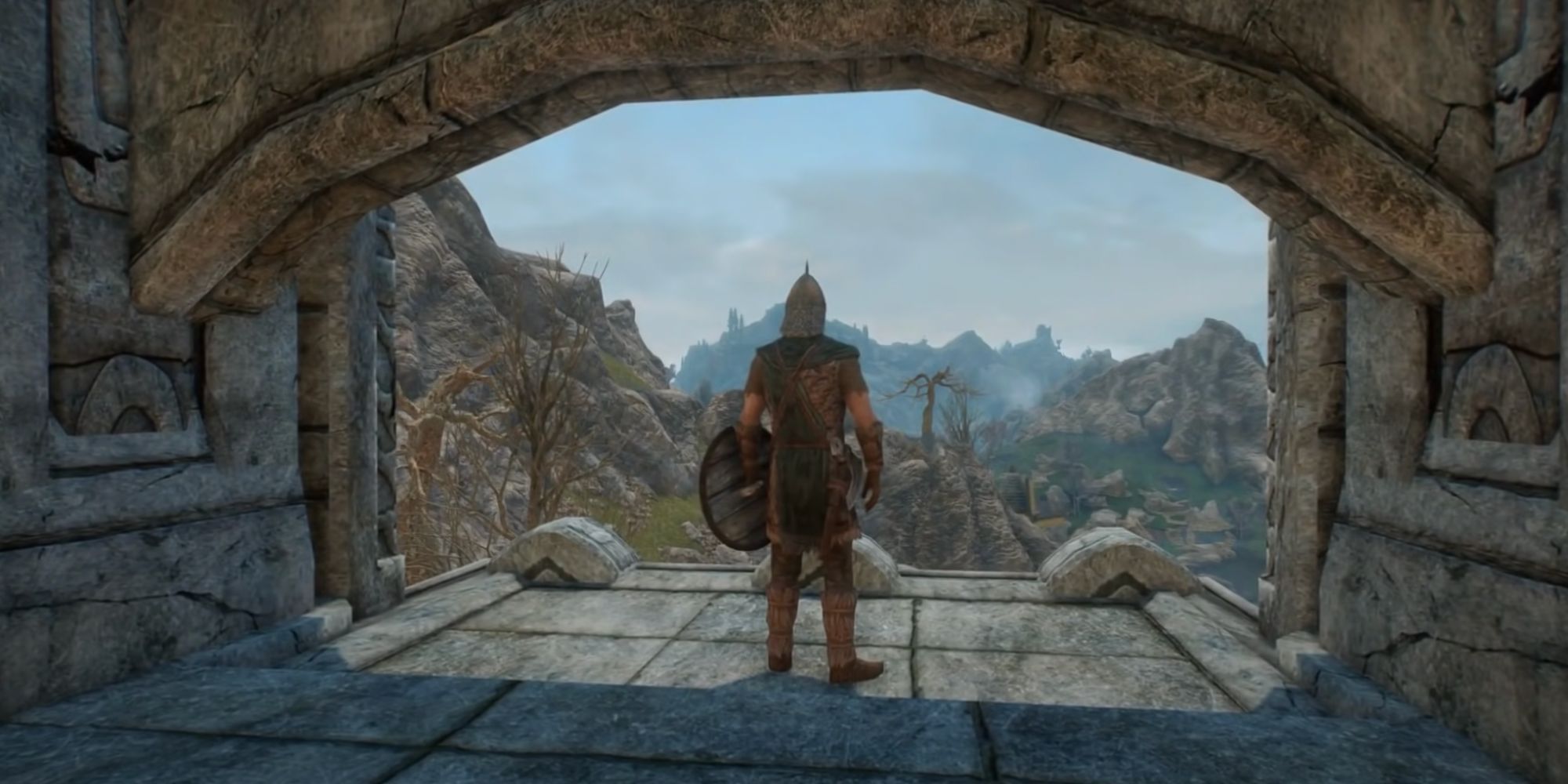 A Markarth guard looking out at Skyrim. 