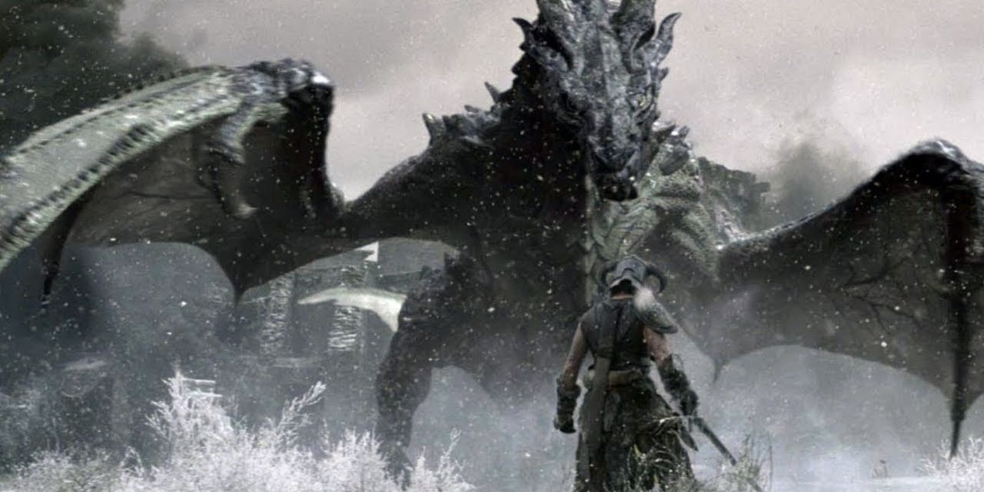 The Dragonborn faces Alduin.