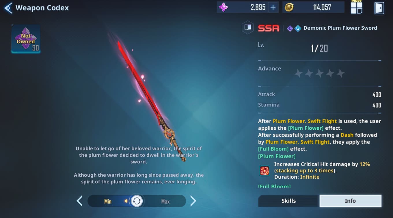 Solo Leveling Arise Demonic Flower Plum Sword