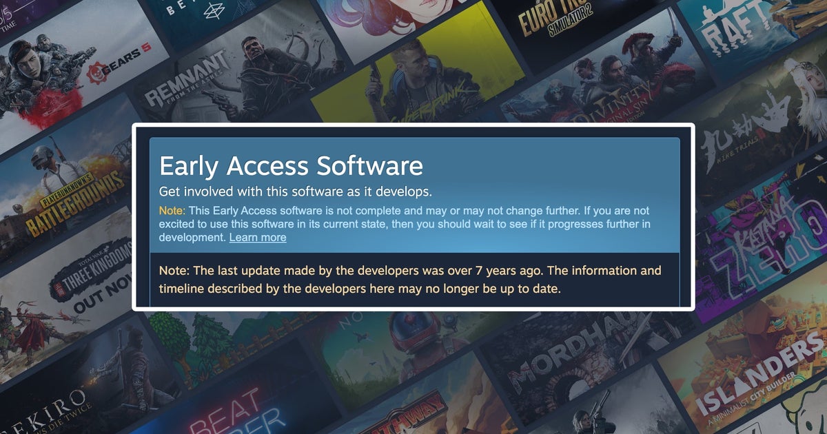 Steam now includes a warning flagging potentially abandoned early access games