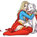 Supergirl with Krypto and Streaky.