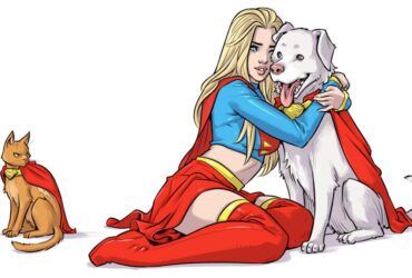 Supergirl with Krypto and Streaky.