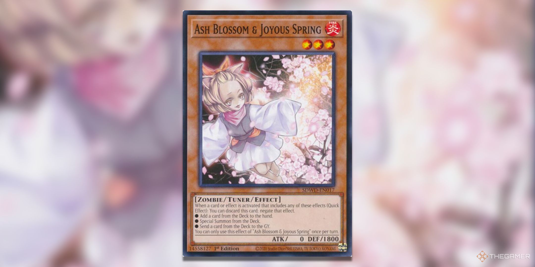 Common Ash Blossom and Jouyous Spring Yu-Gi-Oh! TCG Blue Eyes White Destiny Structure Deck Card Art.