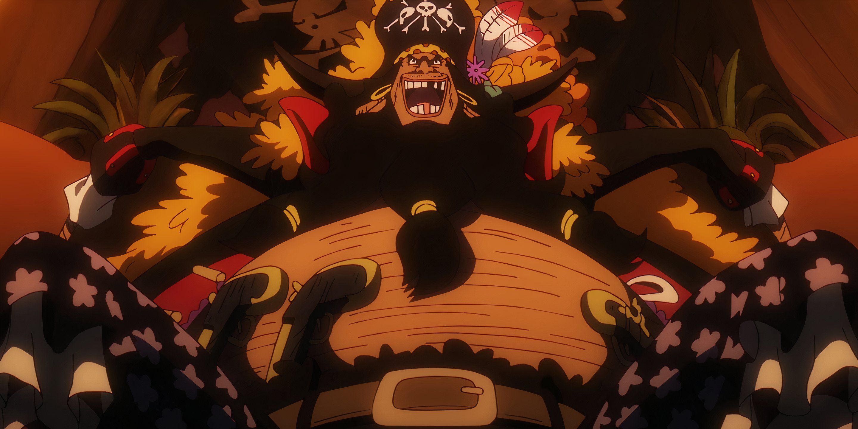 Blackbeard sitting in One Piece