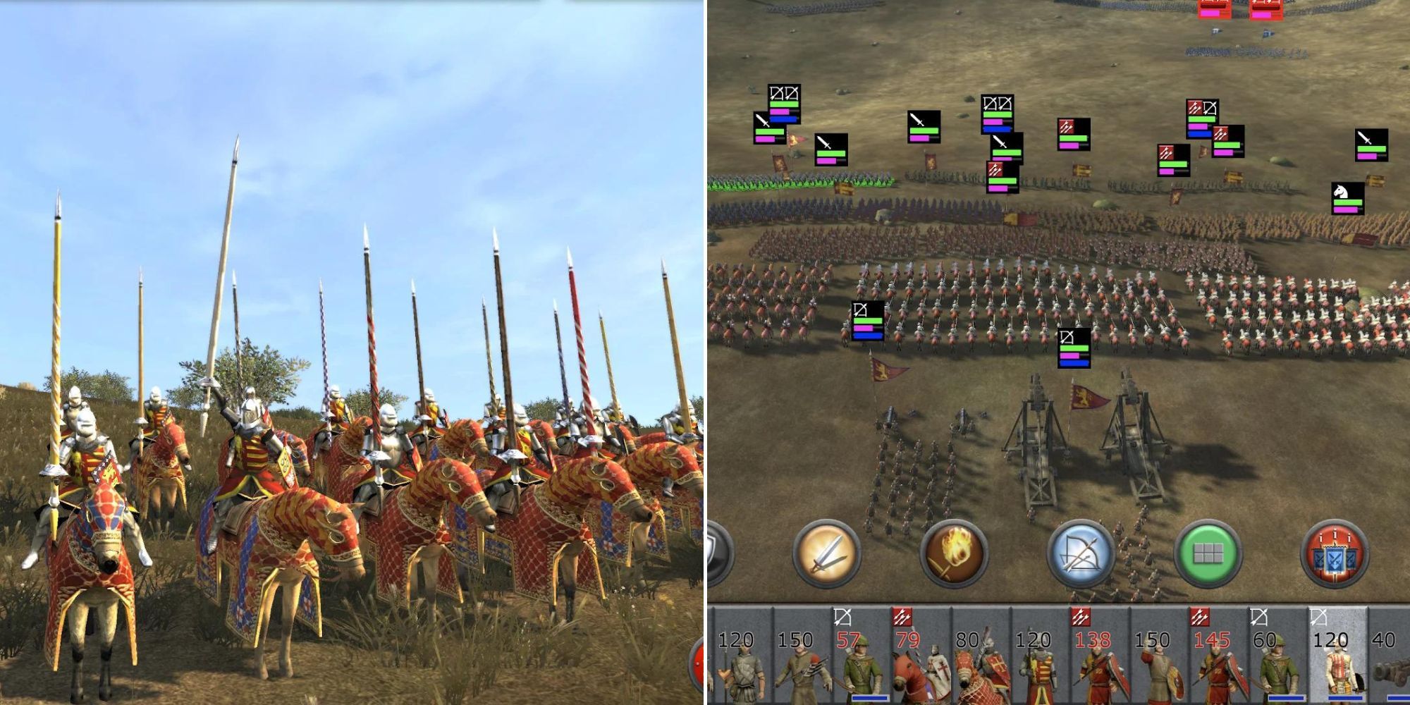 The Cavalry Ready For Battle And A Large Battle Commencing In Total War Medieval 2.