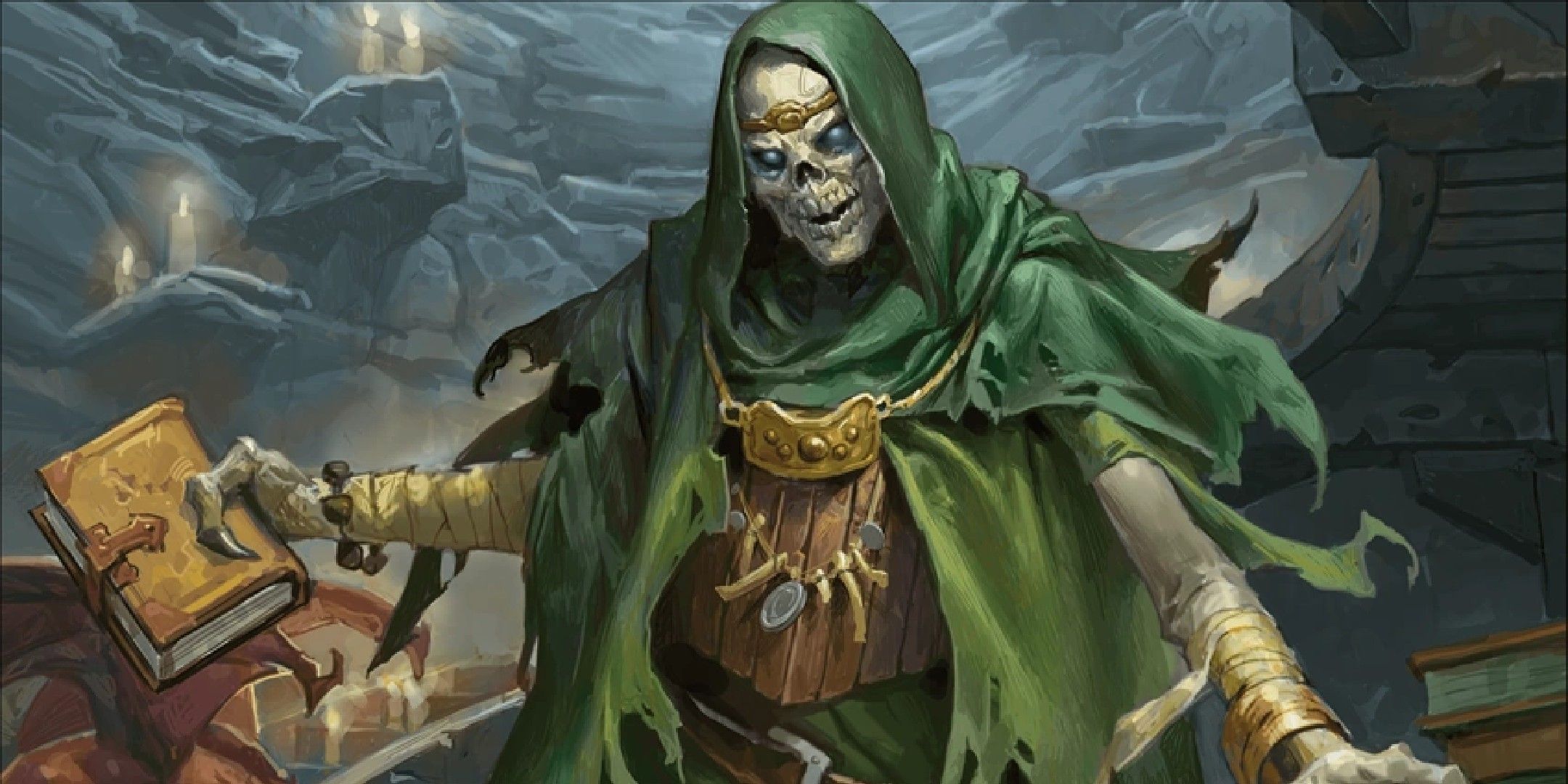 Dungeons & Dragons image showing a lich with a book.