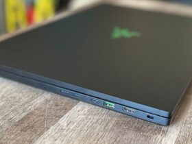 Razer Blade 18 side showing ports