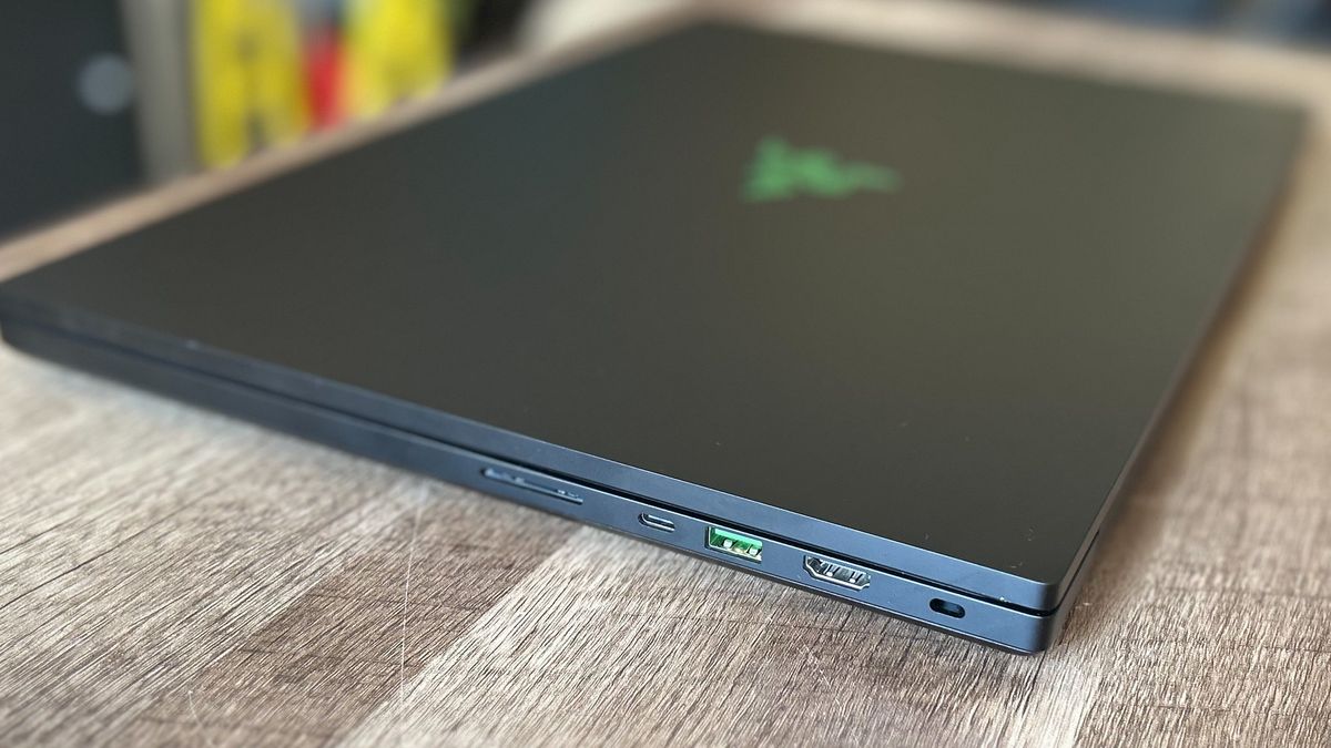 Razer Blade 18 side showing ports