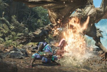 Shifting the charge blade into axe mode in Monster Hunter Wilds