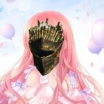 Love Nikki character wearing Dark Souls 3 helmet