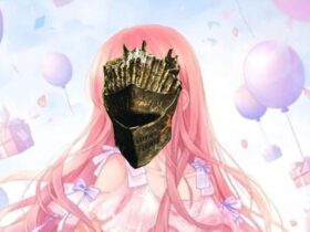 Love Nikki character wearing Dark Souls 3 helmet