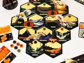 The Escaping Extinction board game being played