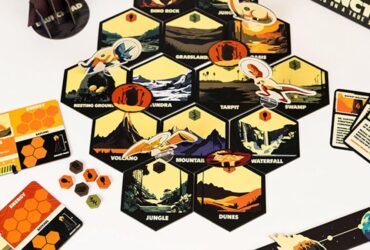 The Escaping Extinction board game being played