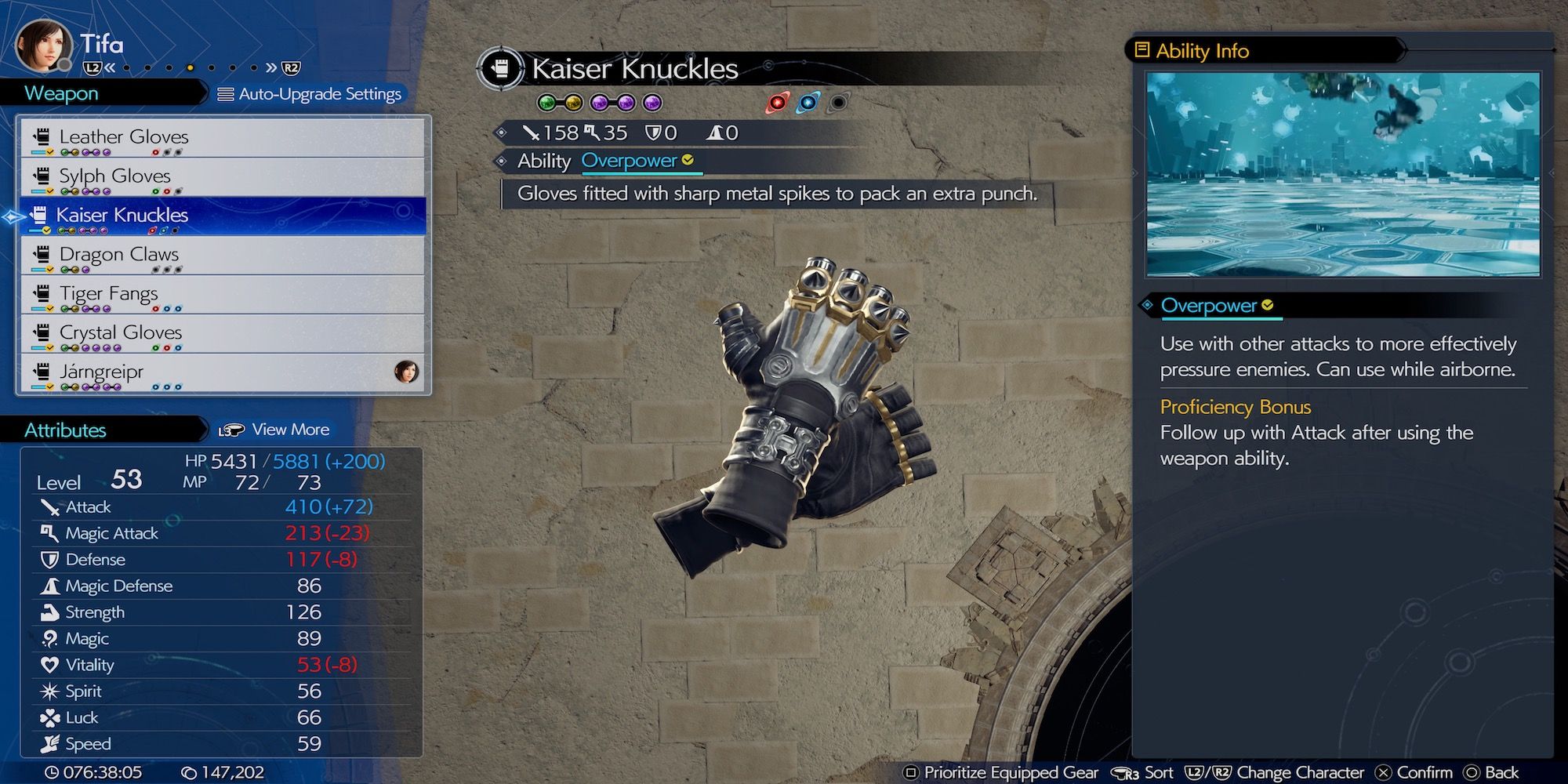 Kaiser Knuckles weapon in Final Fantasy 7 Rebirth