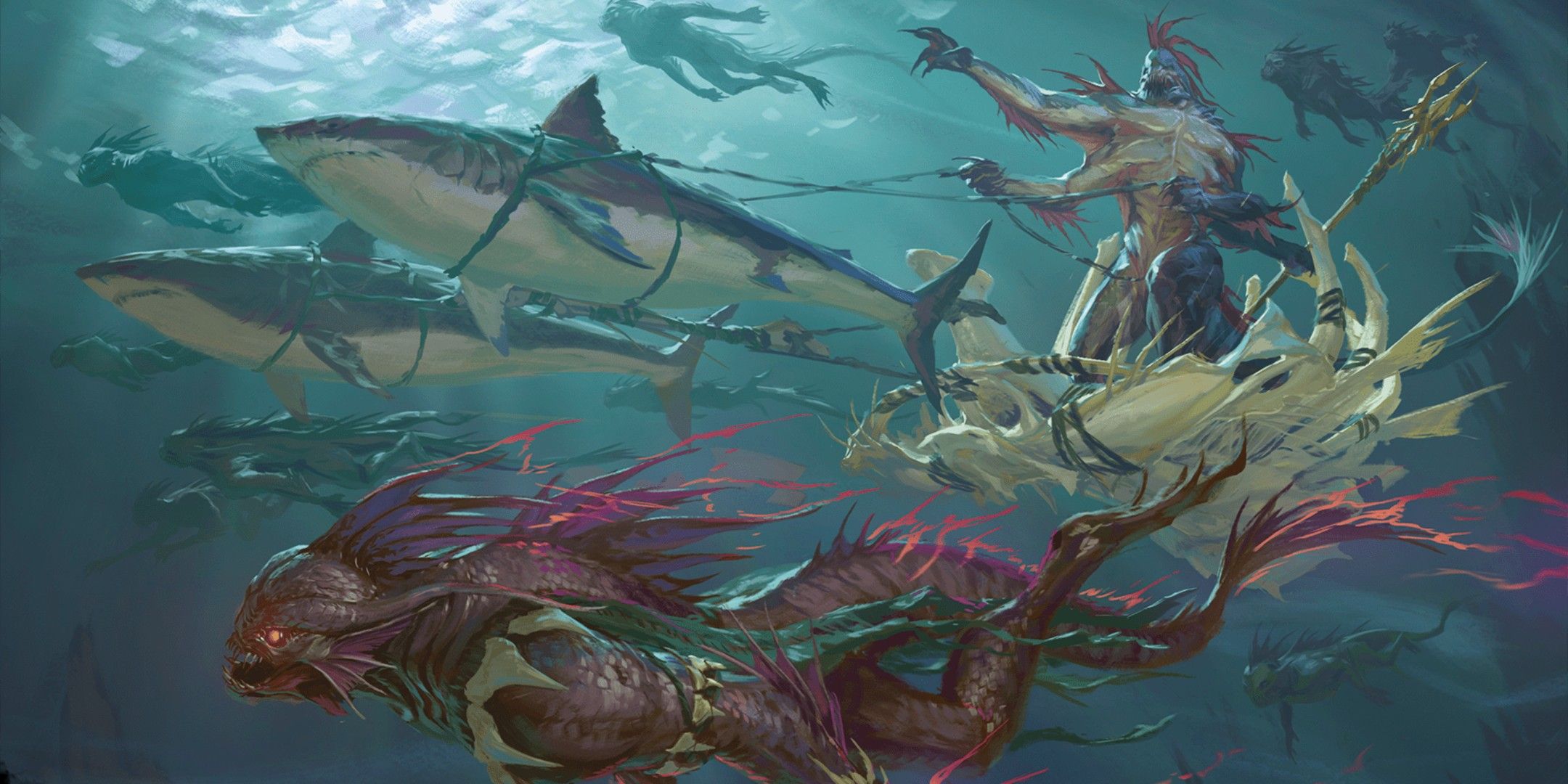 Dungeons & Dragons image showing sharks and sahuagins.