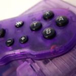 Photo taken by writer Rosalie Newcombe of the CRKD Atomic Purple ATOM bluetooth controller.