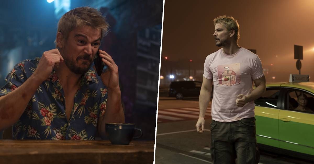 Trap star Josh Hartnett campaigned for his character's distinctive blonde hair in new action movie that's basically Bullet Train on a plane