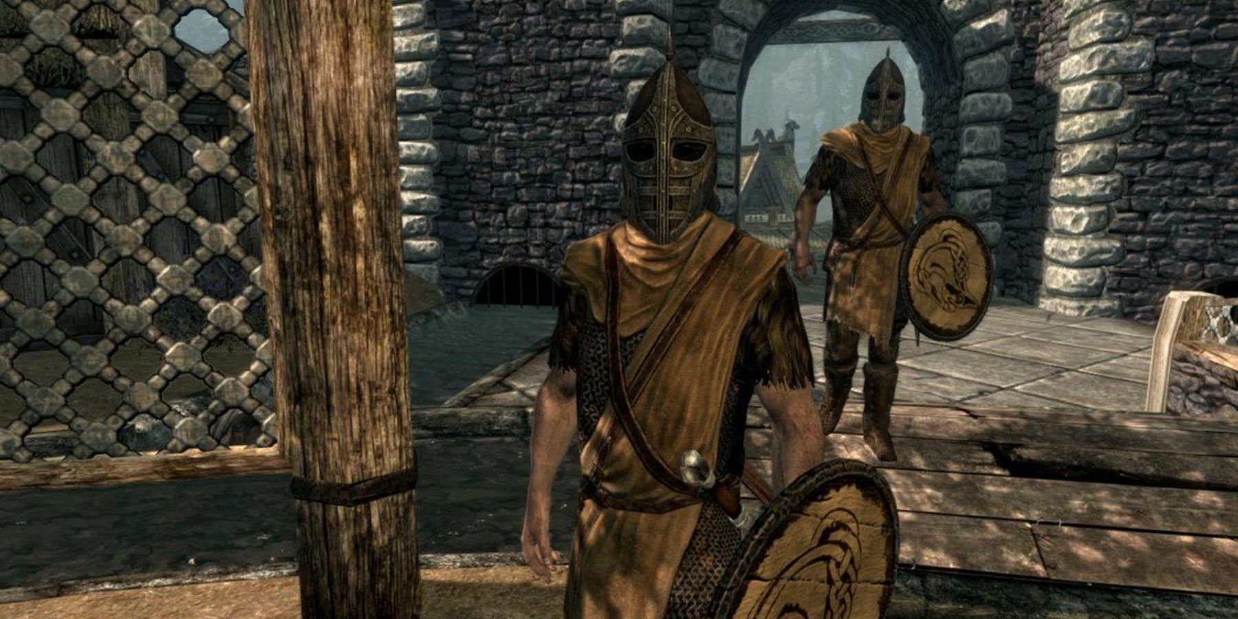 Two Whiterun Guards in Skyrim.