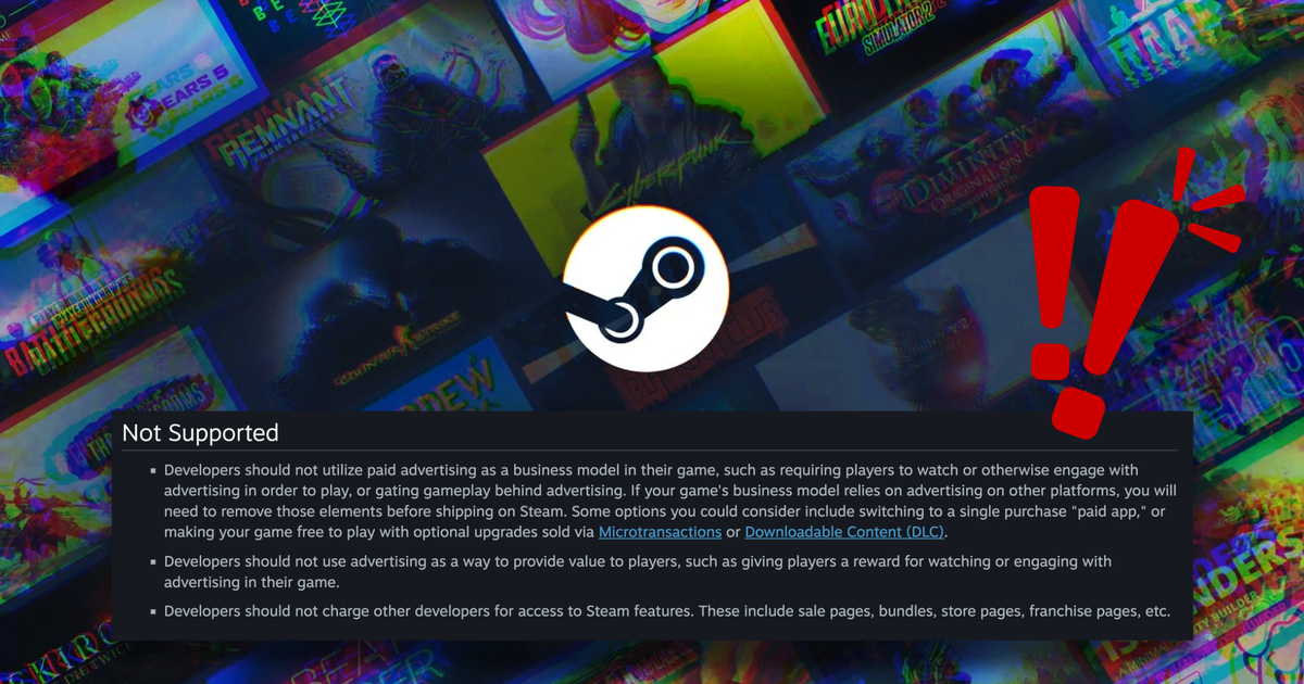 Valve bans all Steam games that force players to watch advertisements