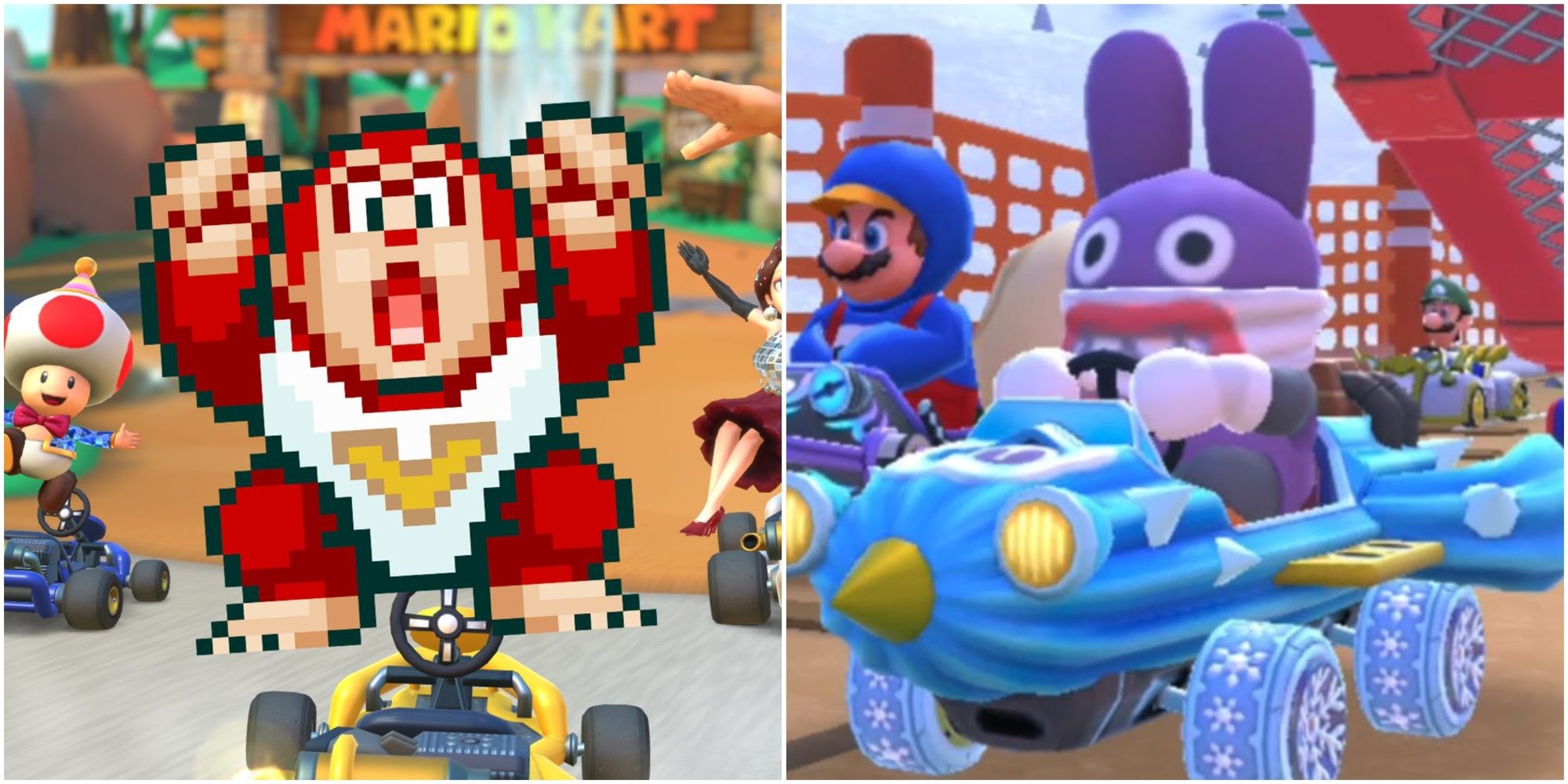 Donkey Kong Jr. and Nabbit in Mario Kart Tour