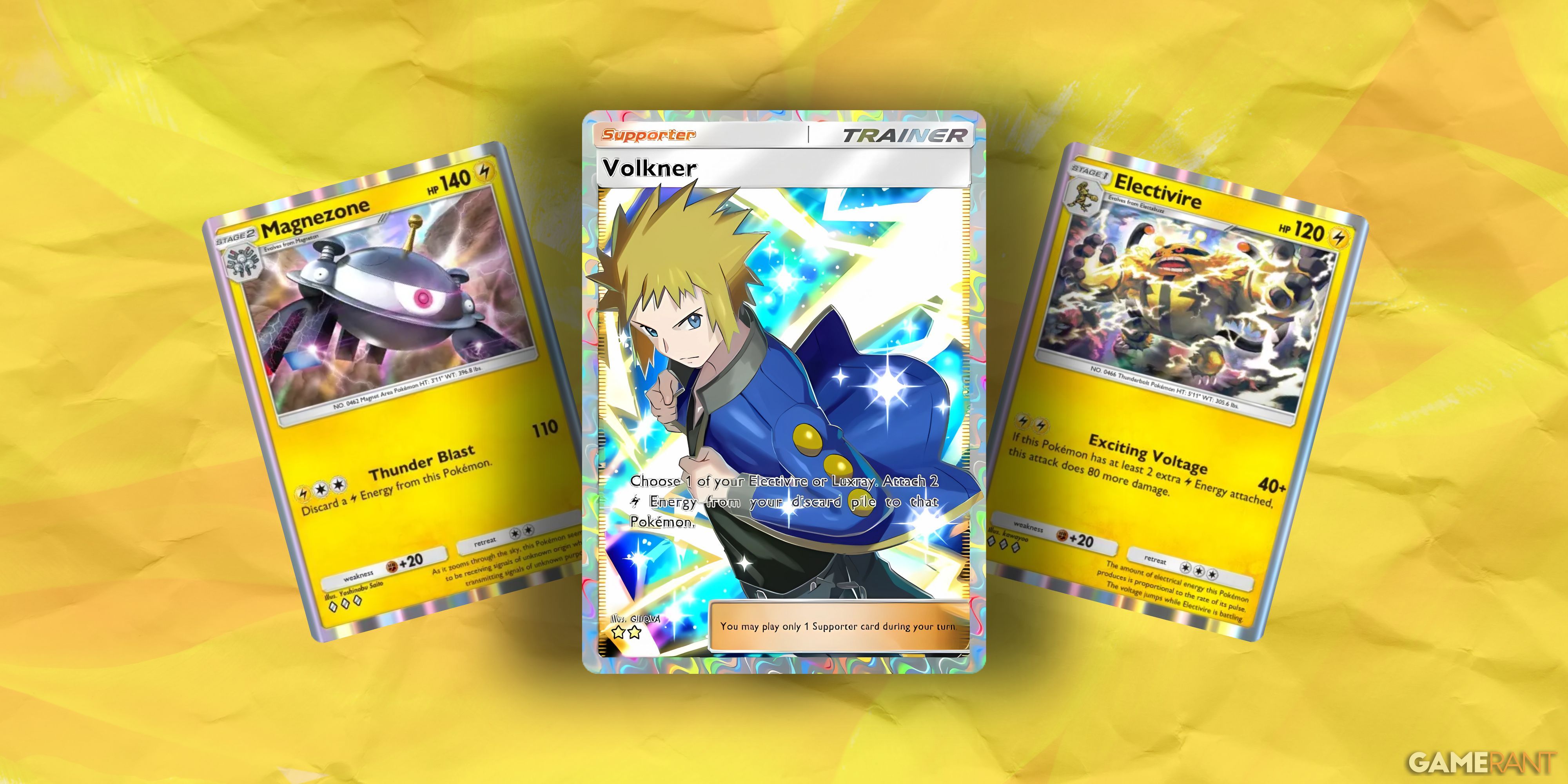 volkner, magnezone, and electivire in pokemon tcg pocket.