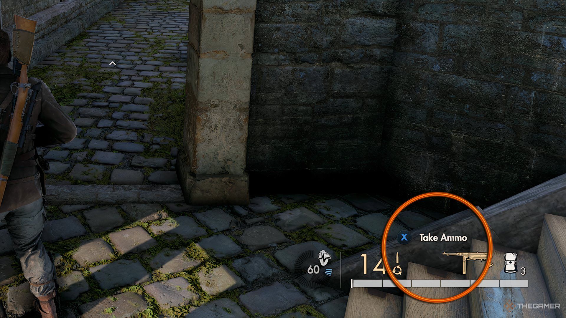 Take Ammo Option Zoomed In And Circled In Sniper Elite: Resistance.