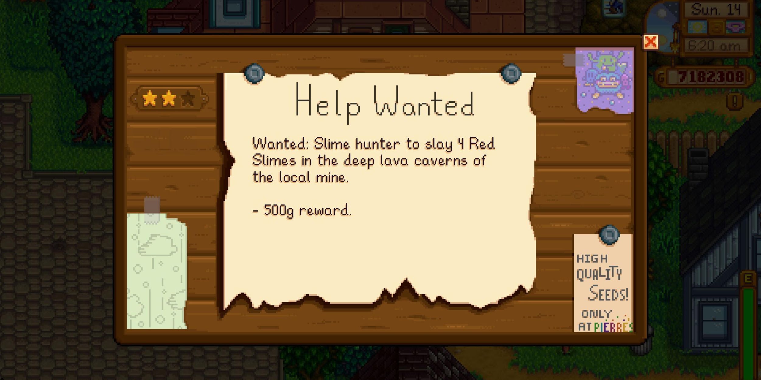 Help Wanted Quest Board Stars Stardew Valley