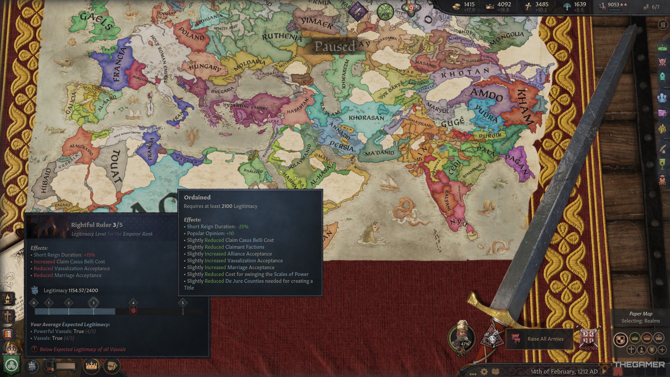 The map in crusader kings 3 alongside the legitimacy descriptions.